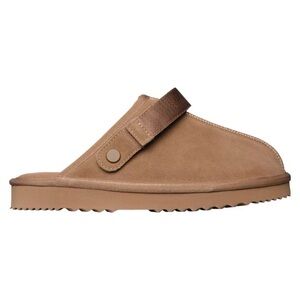 Ladies Genuine Suede Slingback Clogs - Brown